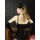 WKD Lalique Samt Morticia Korsett schwarz/rot 61 cm/24 inch